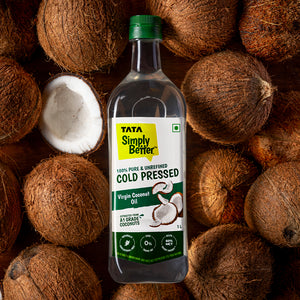 TATA SIMPLY BETTER VIRGIN COCONUT OIL 1L 100% PURE and UNREFINED COLD PRESSED OIL